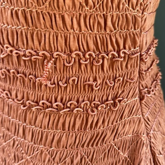 Ulla Johnson Madeline smocked body midi dress NWT size 6 in color clay - Picture 15 of 16